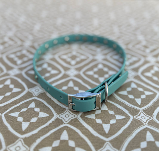 Collar perlado turquesa - hueso