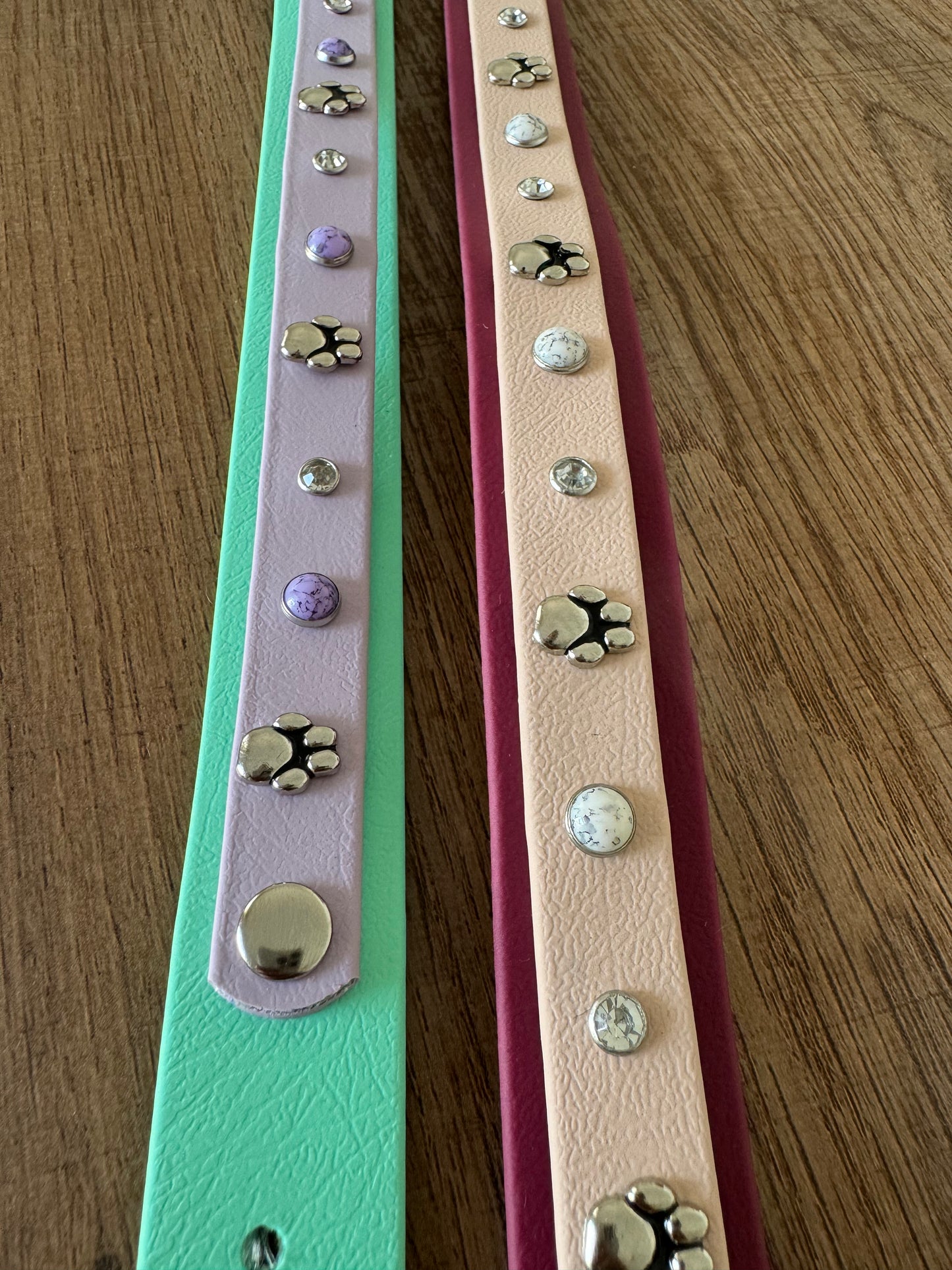 Collar Biothane - Doble capa menta y lila pastel